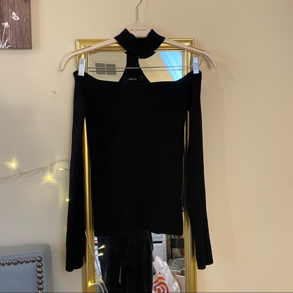 Forever 21 Tops - Off the Shoulder Sweater Top with Choker